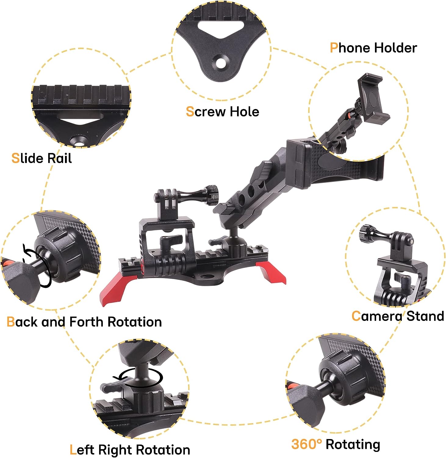 Bronco Phone Holder Mount with Picatinny Rail with Locking Action Camera 2021-2023 - OHMU