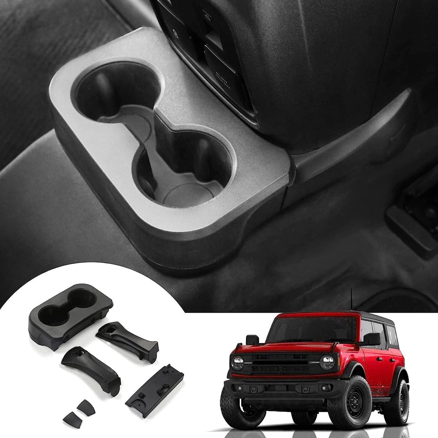 Removable Rear Dual Cup Holder for Ford Bronco 2021 2022 2023 2024 - OHMU