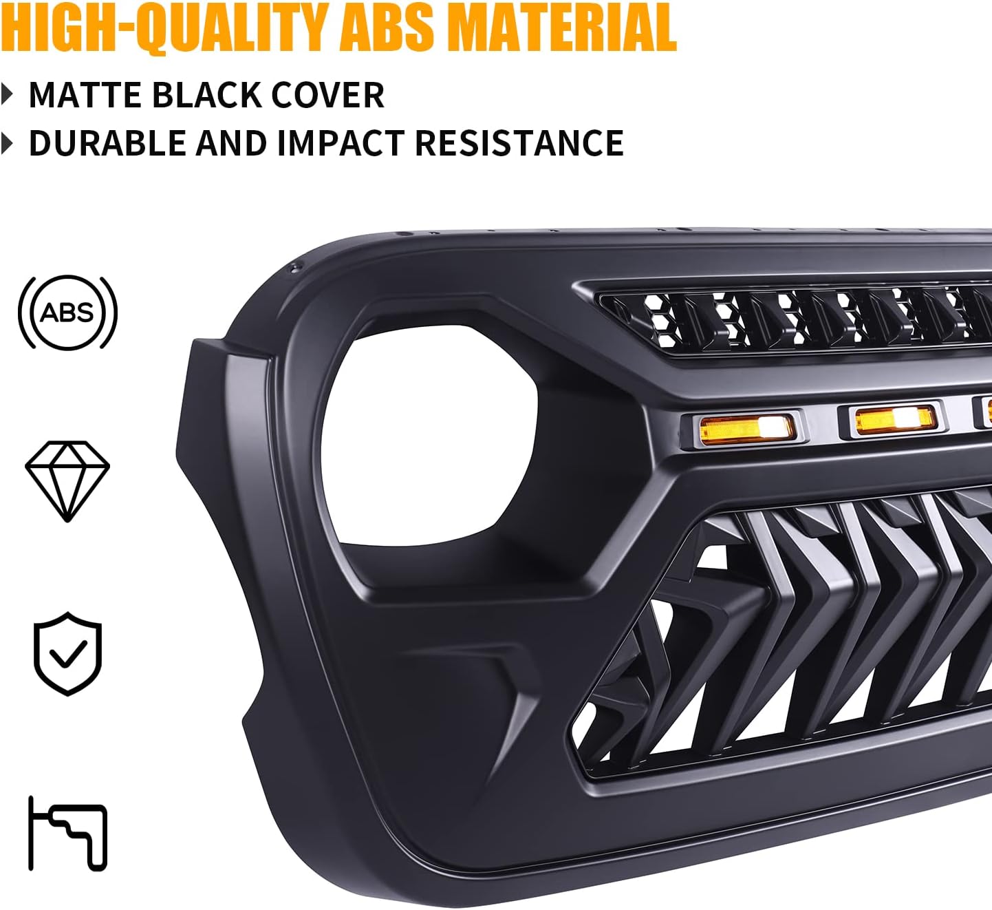 Mesh Grille Front Grill Cover for 2018+ Jeep Wrangler JL JLU JT Gladiator - OHMU
