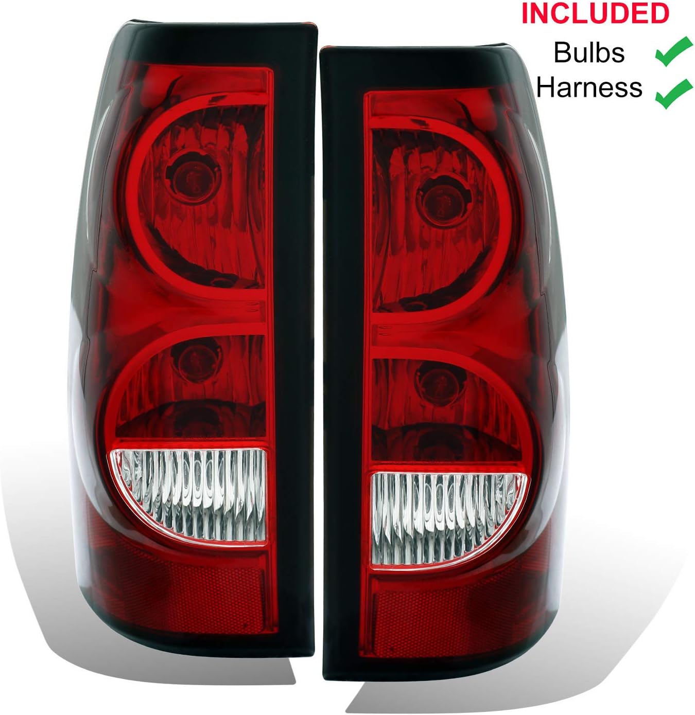 Replacement OE Style Taillights Rear Brake Lamp with Bulb and Harness Set For 2003-2006 Chevy Silverado