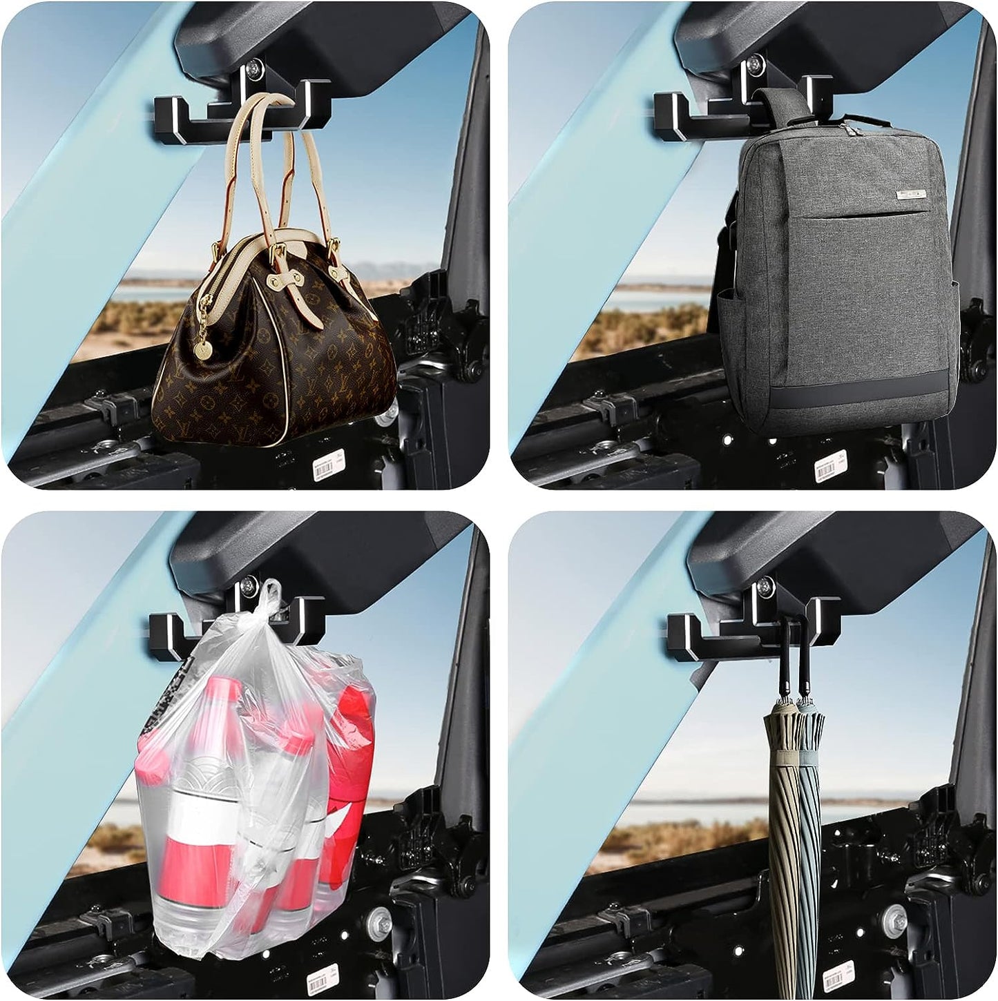 Aluminum Trunk Grocery Bag Hooks for Ford Bronco Accessories 2021 2022 2023 4-Door