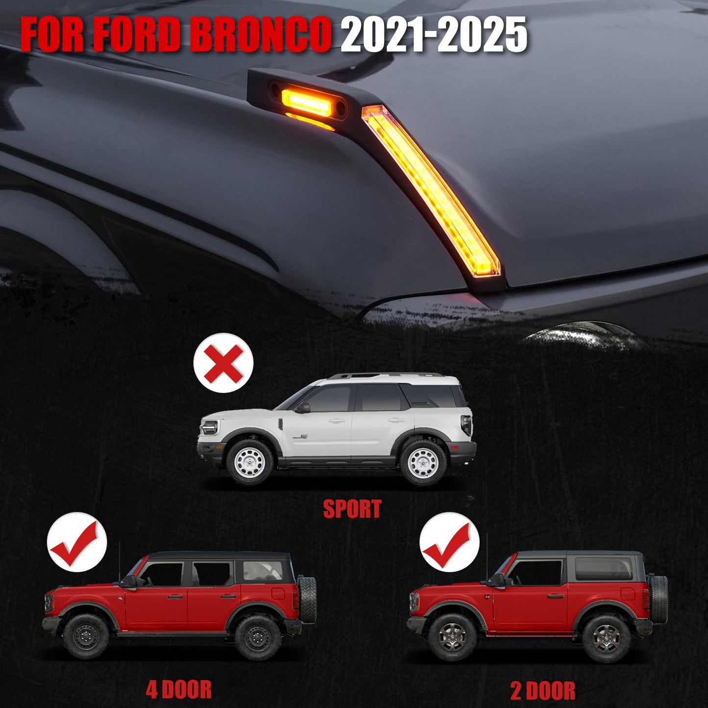 Bronco Trail Sight Lights with Built-In Side Markers
