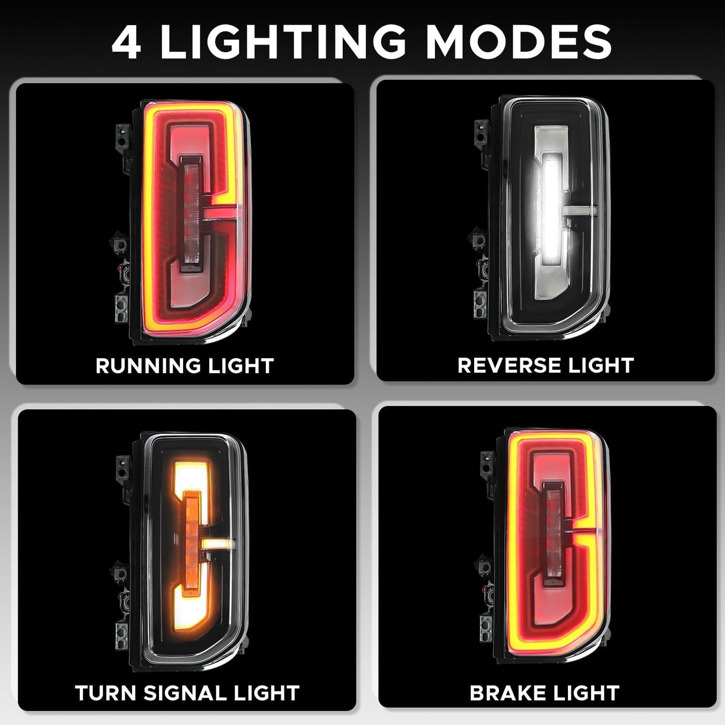 LED Tail Lights Assembly Fit for Ford Bronco 2021 2022 2023, Smoked Rear Lamps Driver and Passenger Side Replacement Fit for Bronco 2 and 4 doors 2021-2023, Pair of Brake Lights