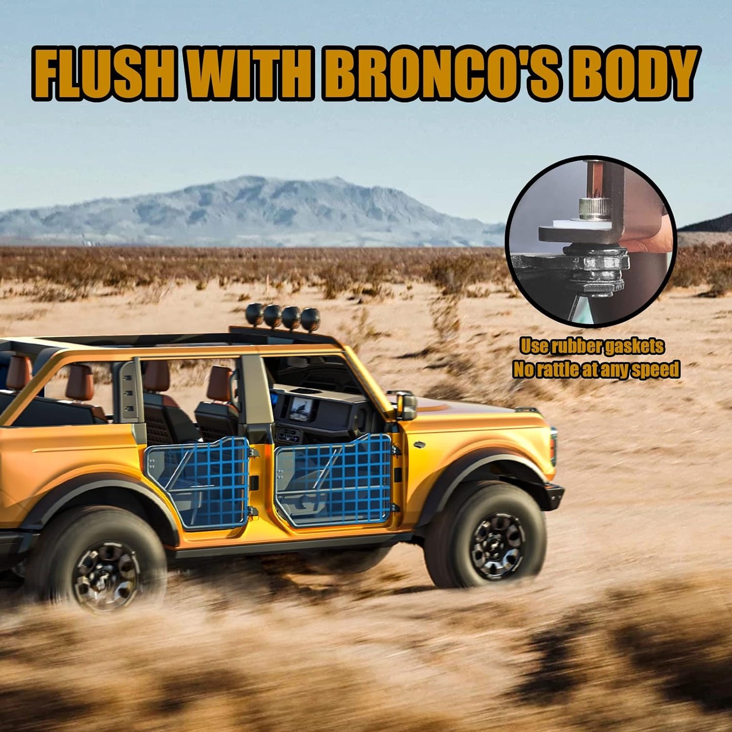 4PCS Bronco Tube Doors for Ford Bronco 4-Door 2021 2022 2023 2024 Accessories - OHMU