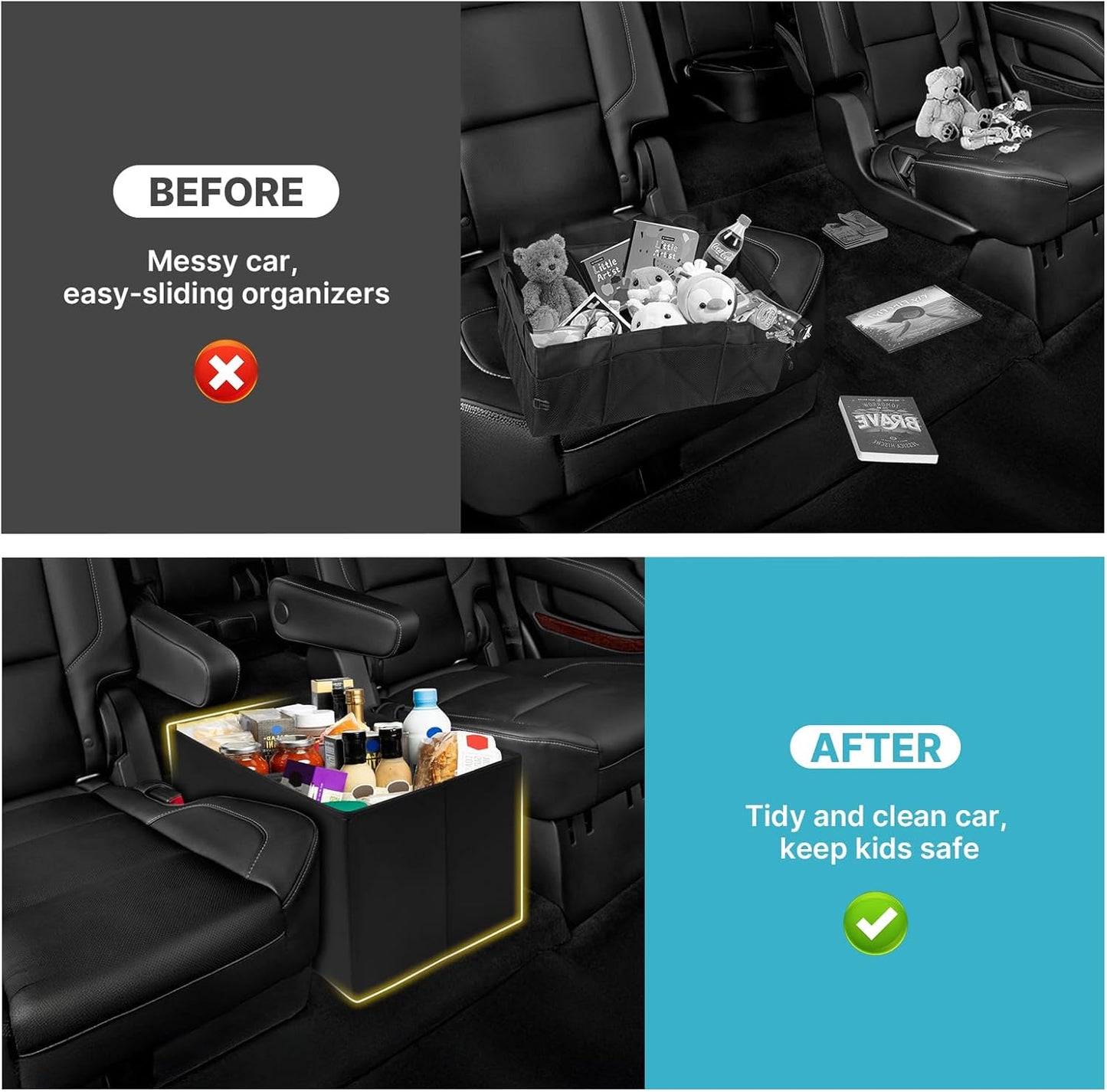 Mixsuper Liner Car Seat Organizer for 2015-2020 Chevrolet Suburban/GMC Yukon XL, Console Organizer Backseat Box for Chevy Suburban, Dog Toy Box Storage Bin Kids Toys Baby Supplies Travel Accessories