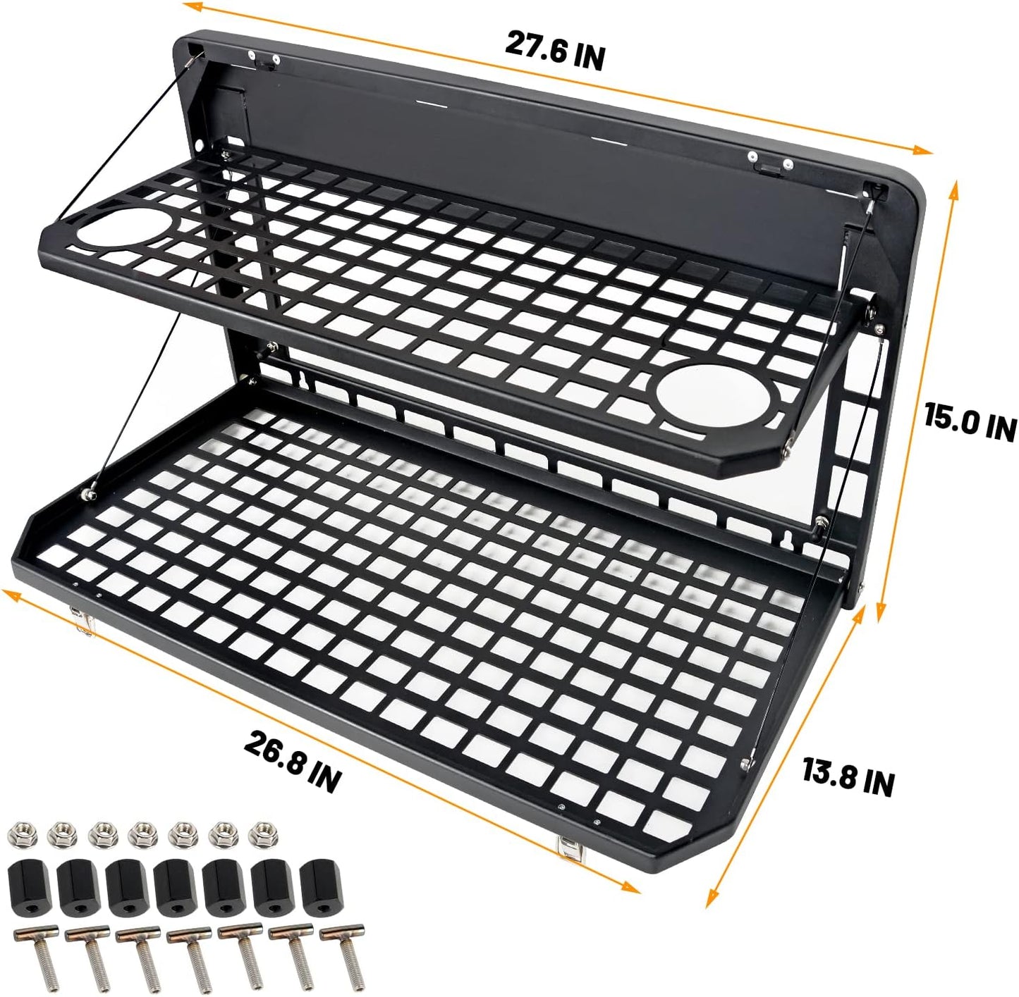 2-Tier Rear Camping Cargo Storage Shelf for Ford Bronco 2021 2022 2023 2/4 Doors - OHMU