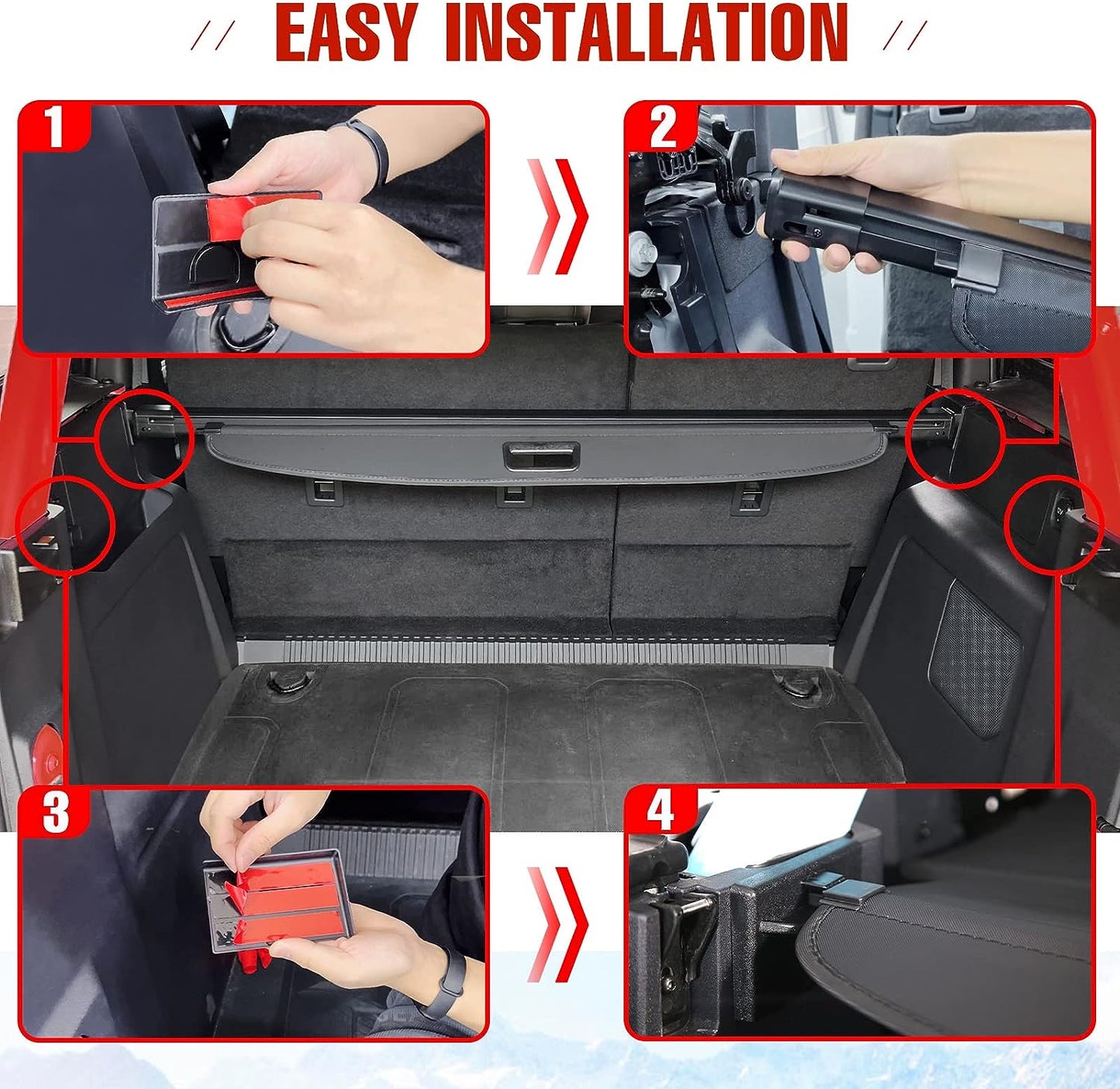 Trunk Cargo Cover for Ford Bronco Accessories 2021 2022 2023 2024 4-Door - OHMU