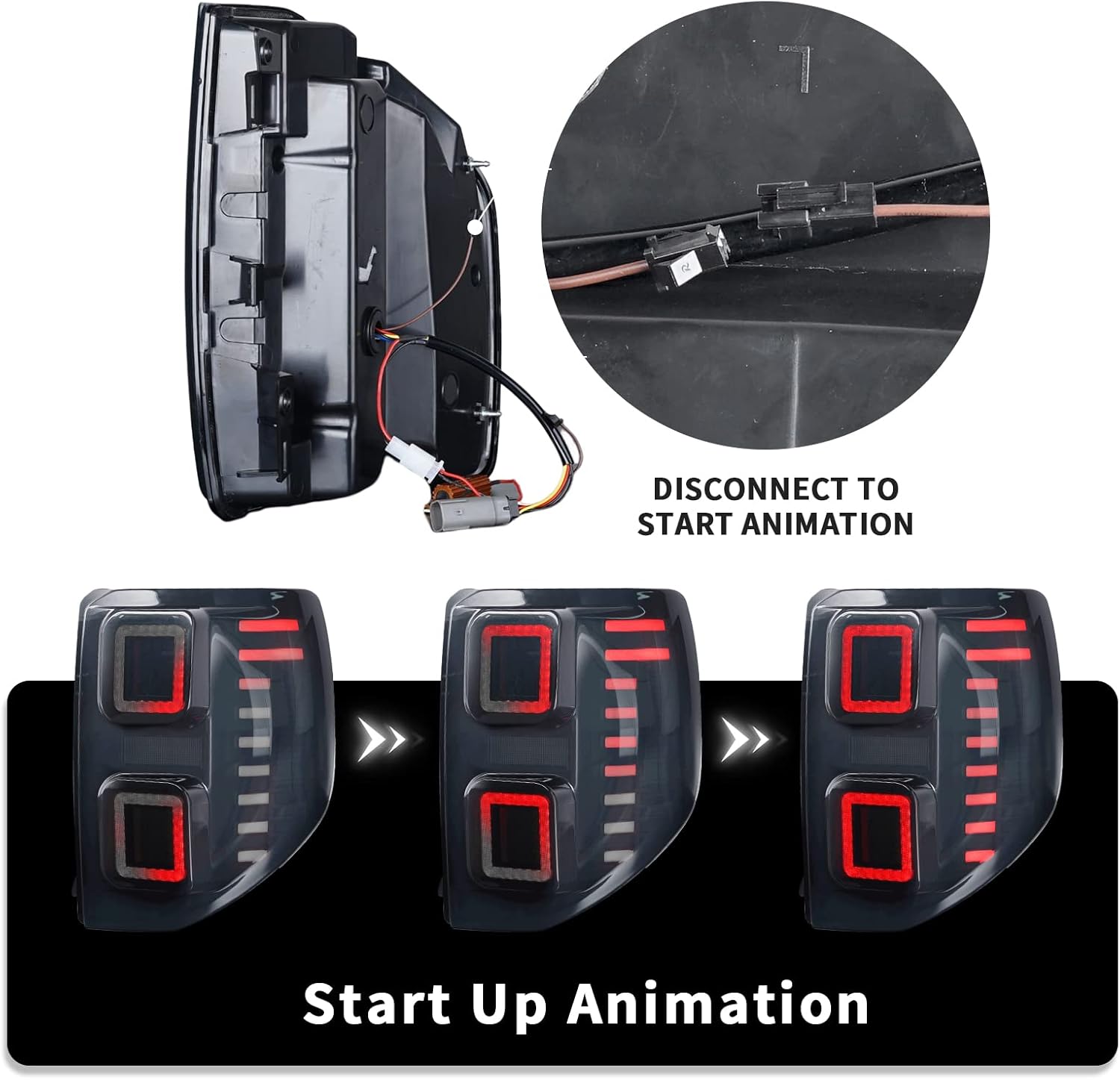Archaic LED Tail Lights Assembly Compatible with Ford Bronco Sport 2020-2025 w/Sequential Turn Signals&Start Up Animation