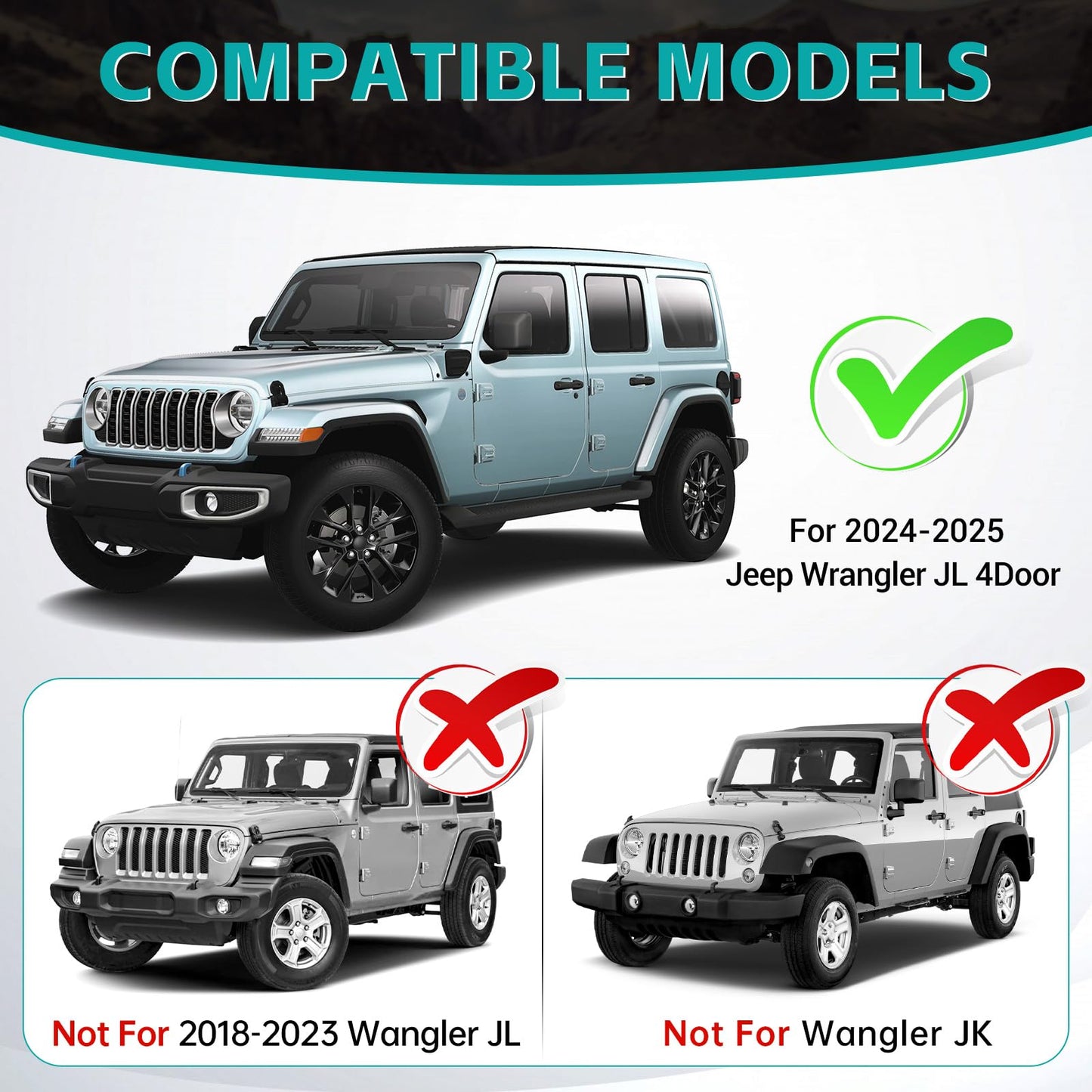Rear Wheel Well Storage Boxes for 2024-2025 Jeep Wrangler JL 4-Door (Left + Right)