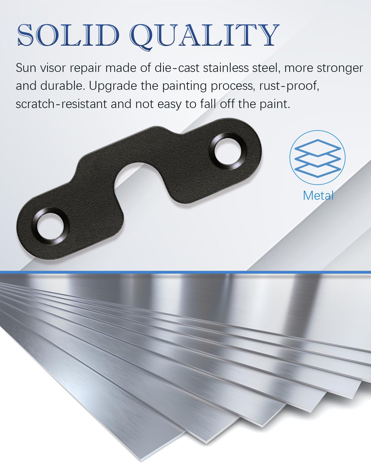 for Jeep Sun Visor Repair Kit, Aluminum Alloy Sun Visor Clips Compatible with Jeep Wrangler JK 2018/ Wrangler JL 2018 2019 2021 2022 2023/ JT Gladiator 2020 2021 2022 2023 - Upgrade Version-Black