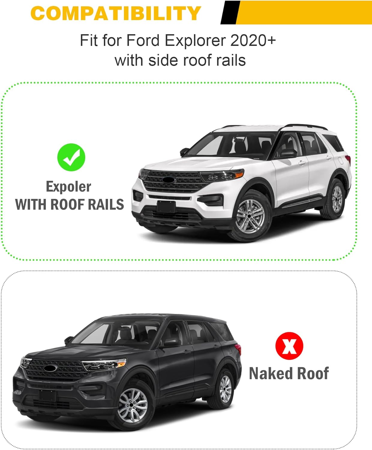 Cross Bars Roof Rack Rail Fit for Ford Explorer 2020-2025 - OHMU