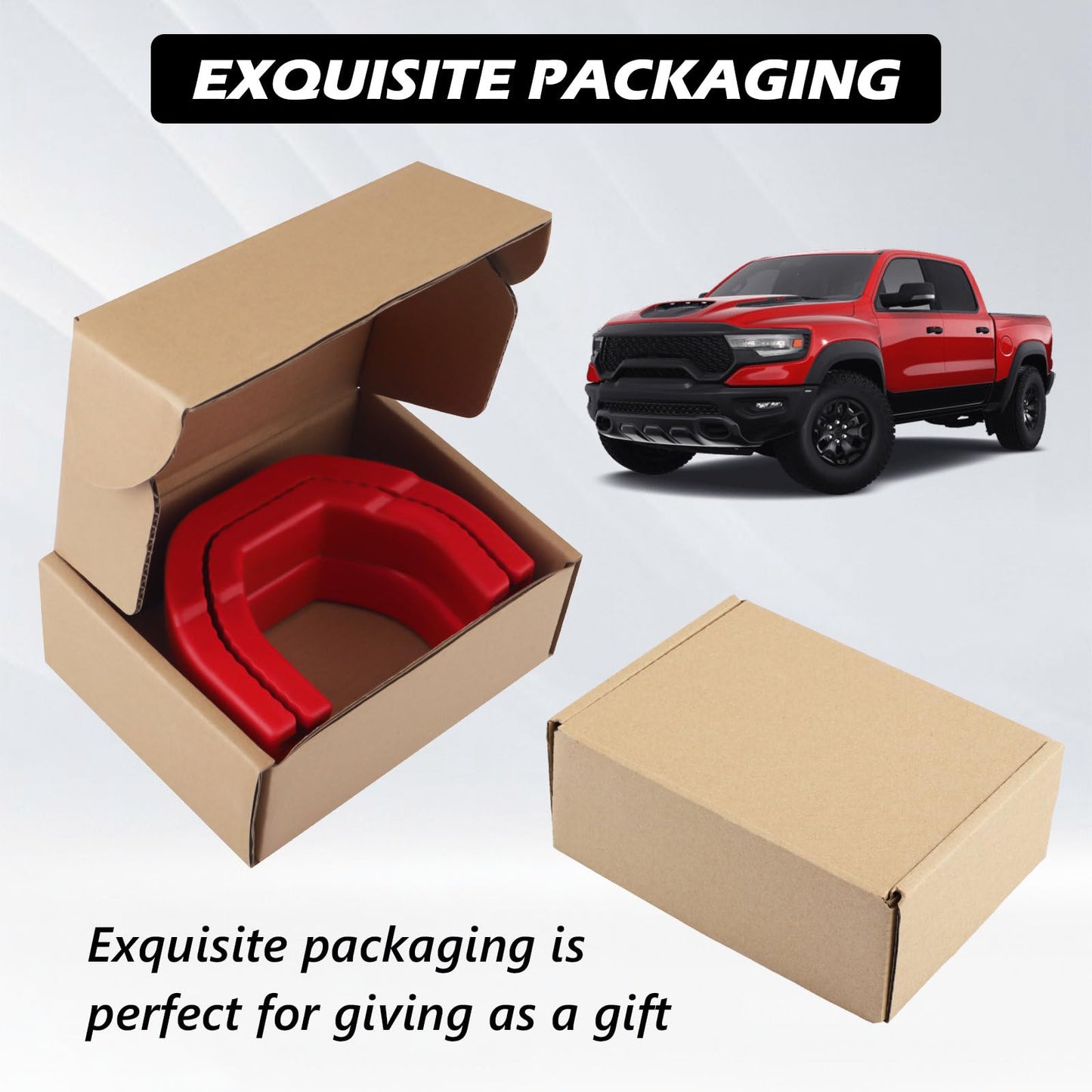 Red Front Tow Hook Covers for 2019-2026 Ram 1500 (Excludes Classic/Warlock/2500/3500)