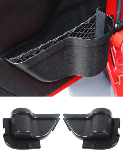 Front Door Storage Pockets (2-PCS) for 2011-2018 Jeep Wrangler JK 2/4-Door (Black)