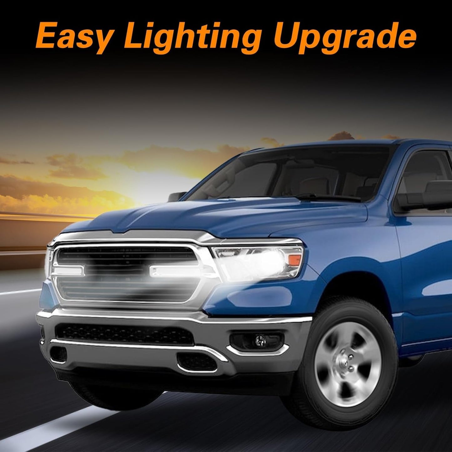 FUSCH Pair of LED Front Grille Lights Compatible with 2019-2024 Dodge Ram 1500, Waterproof Exterior Grille Trim Lamp with Wiring Harness Kit, Radiator Grille Light Fit for Big Horn Laramie Tradesman