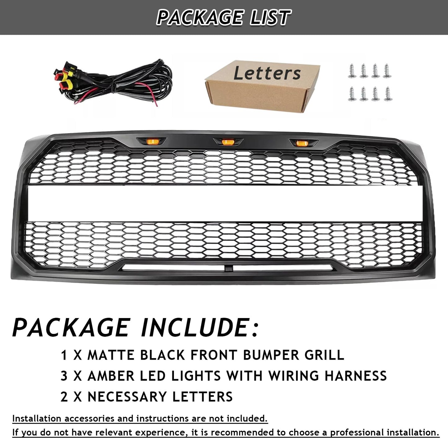 F-150 LED Front Bumper Grille with Amber Lights