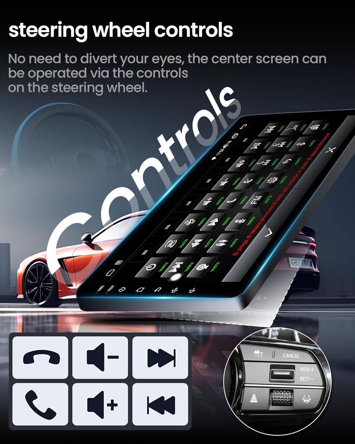 Car Radio Stereo for Toyota Tacoma 2016-2020: 4Core + 64G 10.1" 1280x800 HD Touchscreen Replacement with Backup Camera Wireless Carplay Android Auto Mirror Link GPS Bluetooth FM SWC