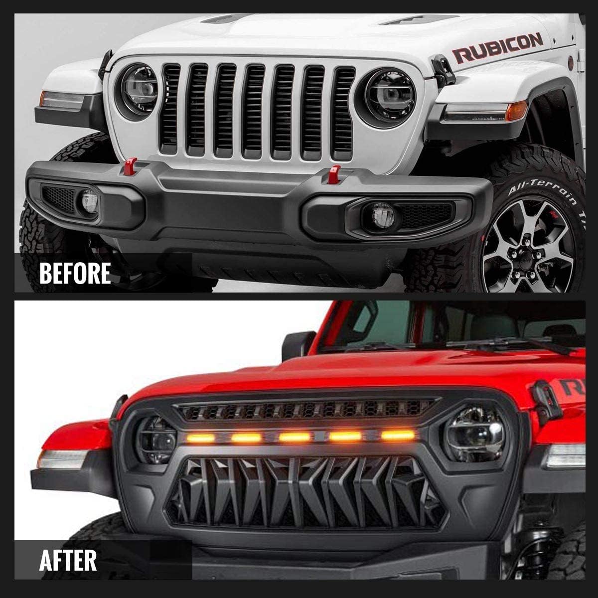 Mesh Grille Front Grill Cover for 2018+ Jeep Wrangler JL JLU JT Gladiator - OHMU