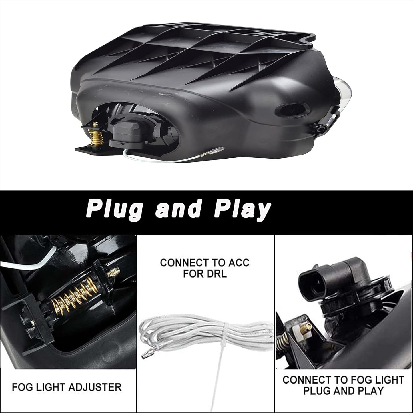 Tecoom LED Fog Lights with Daytime Running Lamps Compatible with 2003-2007 Chevrolet Avalanche Silverado 1500/2500/3500 Classic