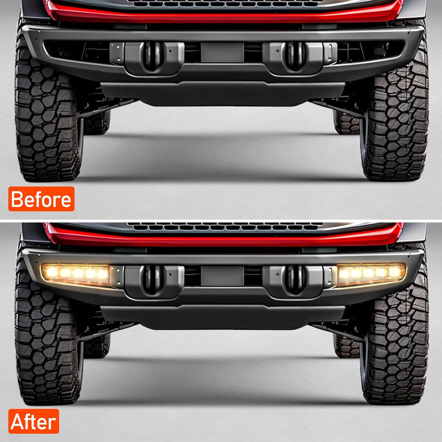 LED Fog Lights Assembly Compatible For Ford Bronco 2021 2022 2023 2/4-Door - OHMU