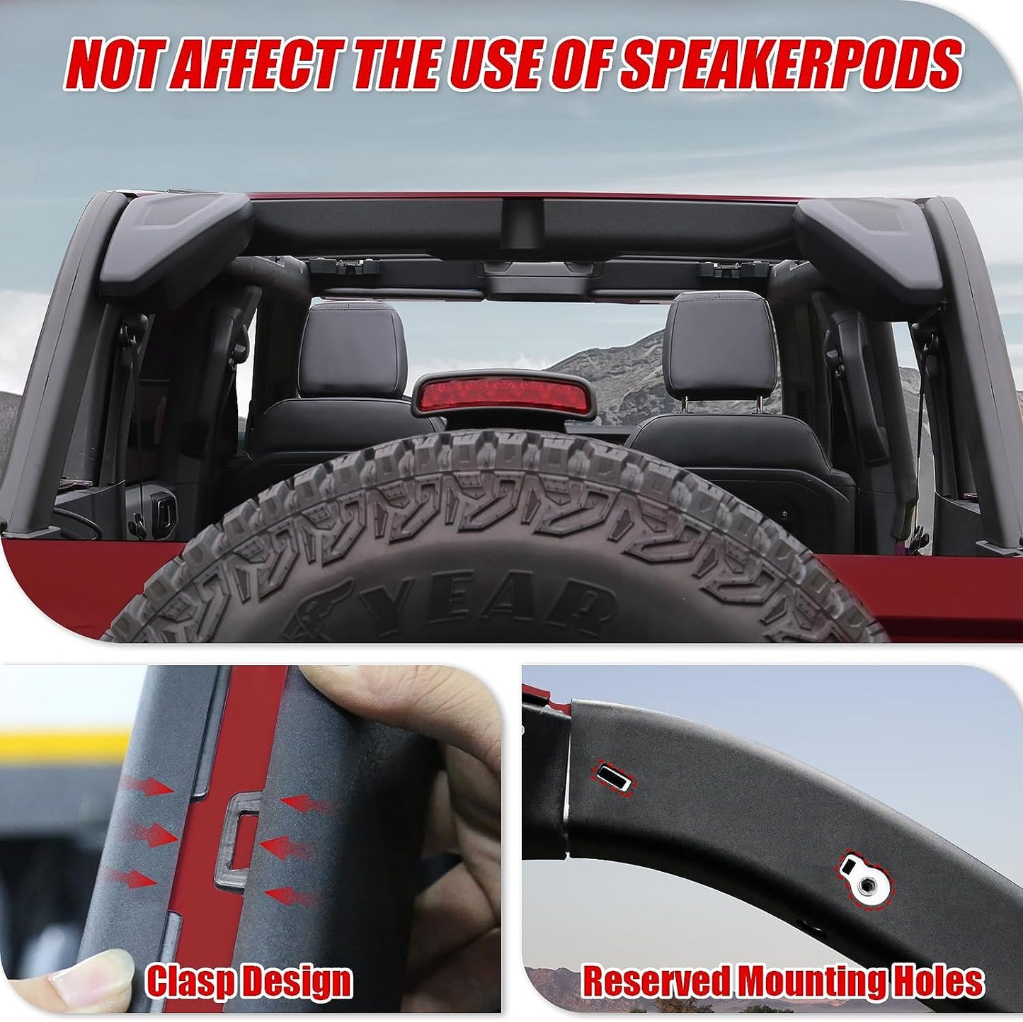 Upgraded Roll Bar Cover for Ford Bronco 4 Door Accessories 2021 2022 2023 2024 - OHMU