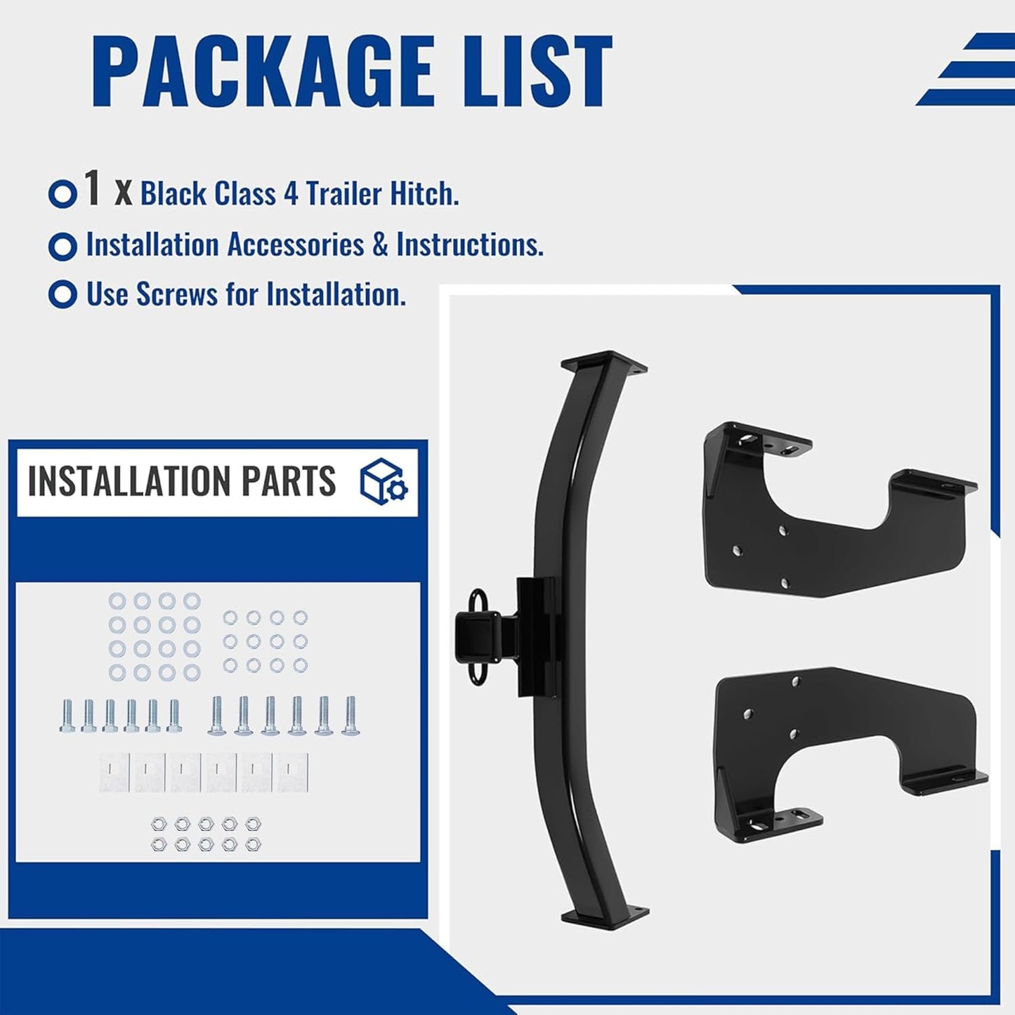 KUAFU Class 4 Trailer Hitch Compatible with 1997-2016 Ford F-150 250 350 450 Black Towing Hitch 2-Inch Receiver