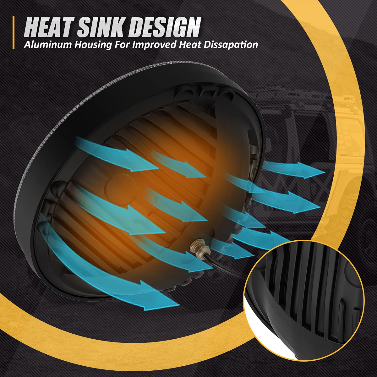 DOT Approved 7" LED Headlights - Compatible with 97-18 Jeep Wrangler (Chrome)