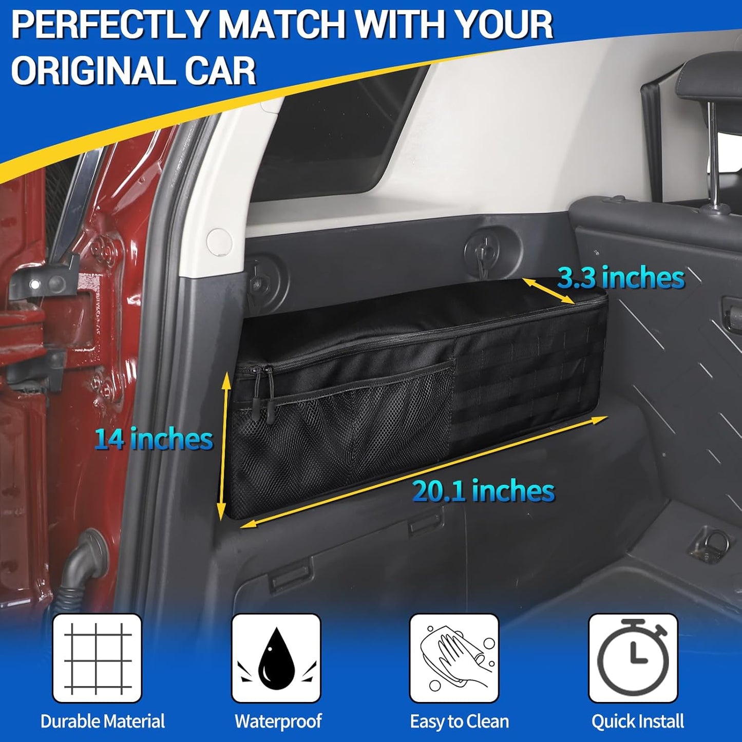 Car Trunk Organizer Compatible with Toyota FJ Cruiser 2007-2021 - OHMU