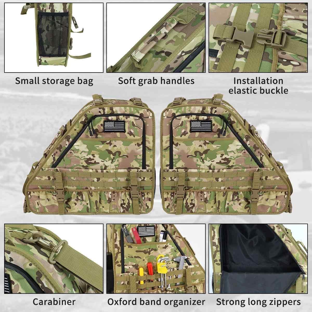 Roll Bar Storage Bag Car Trunk Organizer Cargo Cage Saddlebag Tool Kits Multi Pocket Handbags Organizer Accessories for Ford Bronco Offroad 2/4 Door 2021 2022 2023, Camouflage