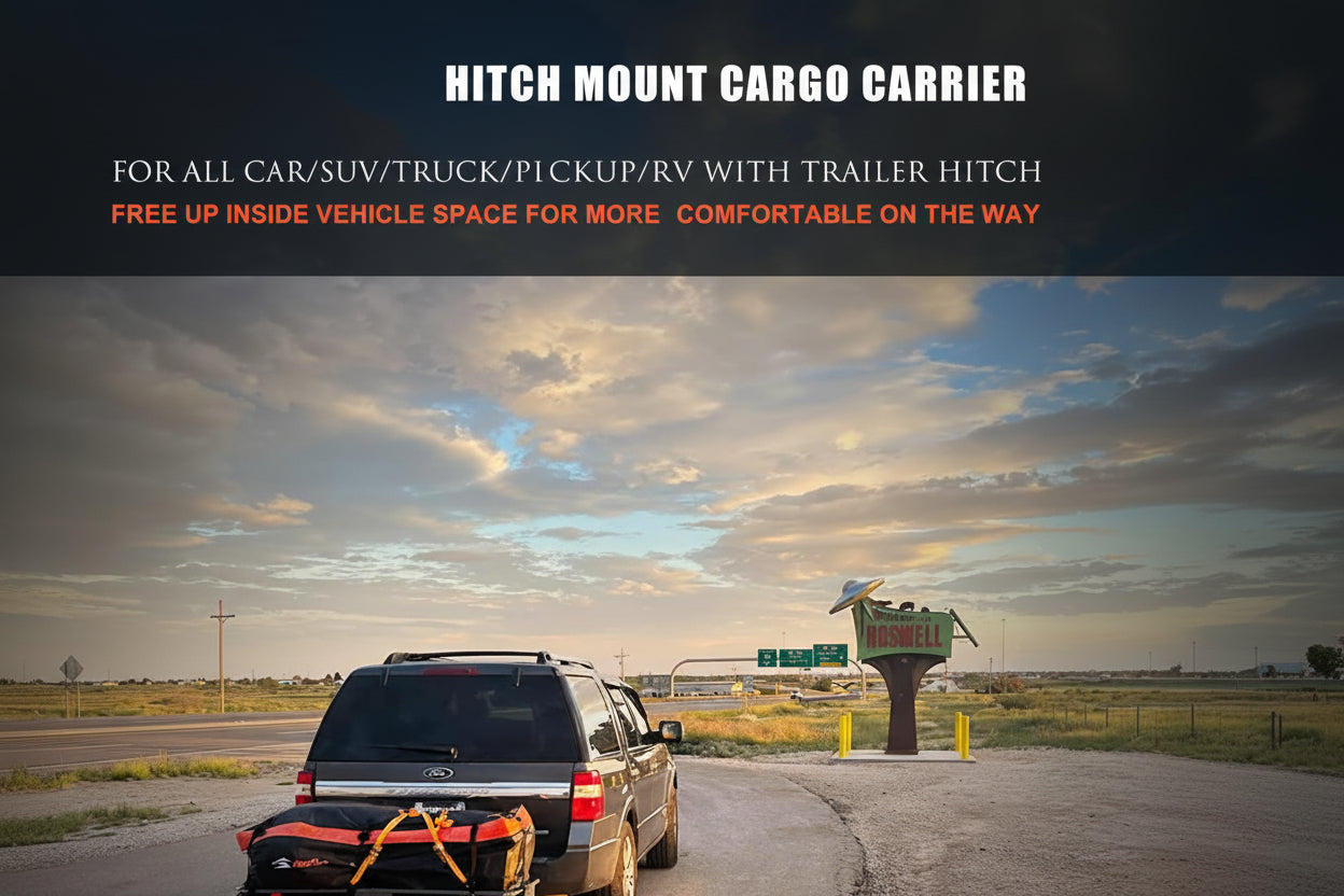 500 lb Hitch Cargo Carrier with Waterproof Bag - 53"x19" Basket, Fits 2" Receiver