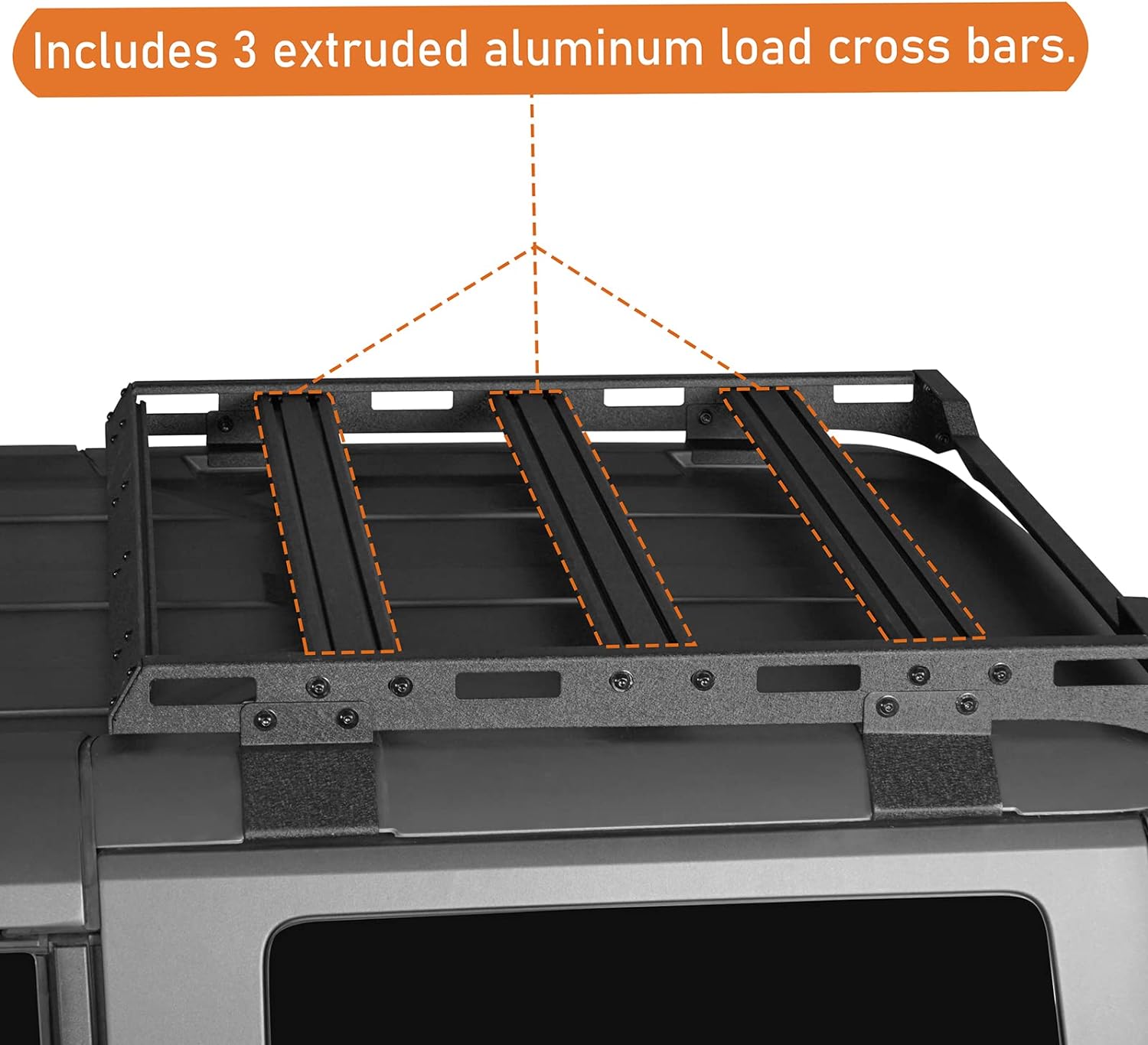 Half Short Roof Rack Rear Cargo Basket Crossbar for 2021 2022 2023 2024 Ford Bronco - OHMU