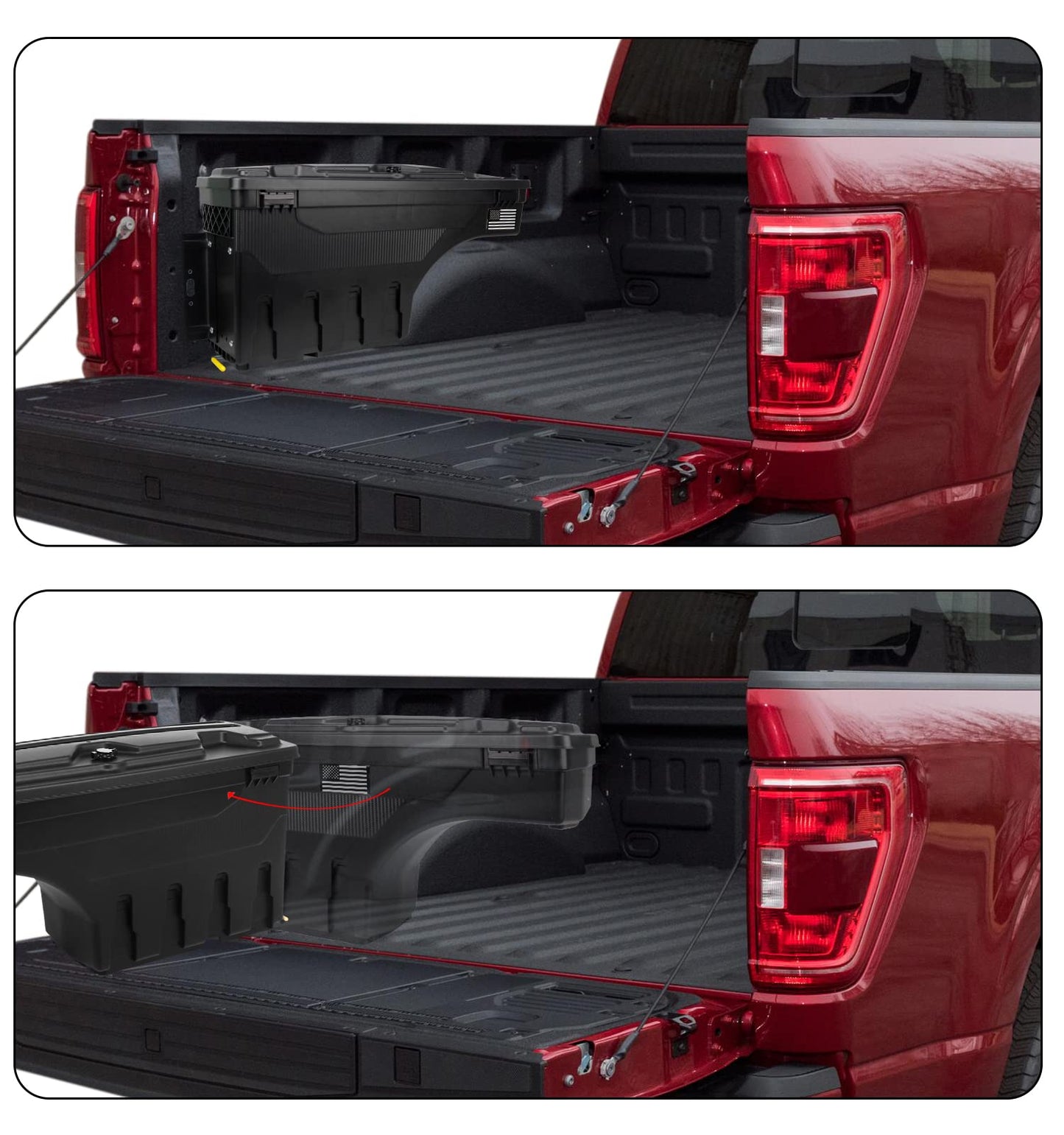 Lockable Truck Bed Storage Box with Password Padlock For 2019-2023 Dodge Ram 1500 2500 (No Fit 1500 Classic Model)