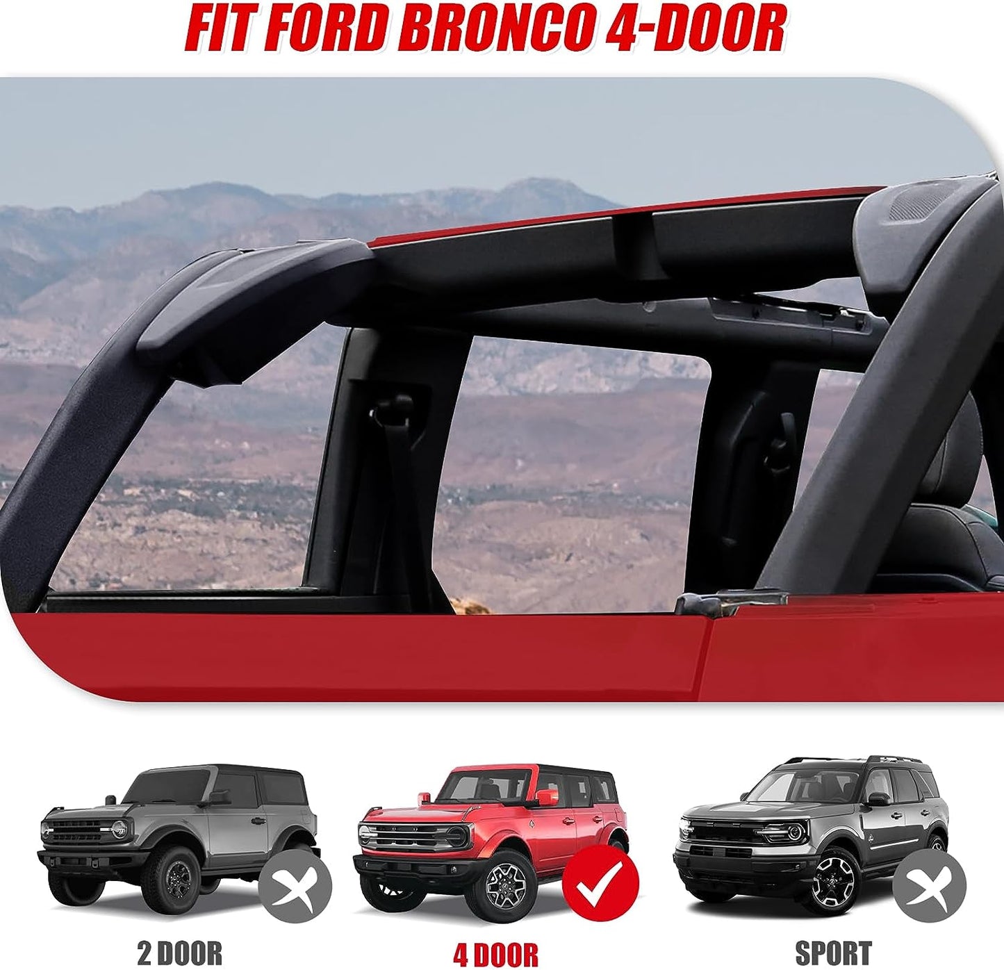Upgraded Roll Bar Cover for Ford Bronco 4 Door Accessories 2021 2022 2023 2024 - OHMU