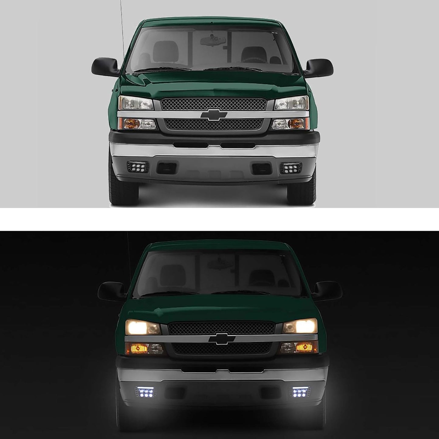 Tecoom LED Fog Lights with Daytime Running Lamps Compatible with 2003-2007 Chevrolet Avalanche Silverado 1500/2500/3500 Classic