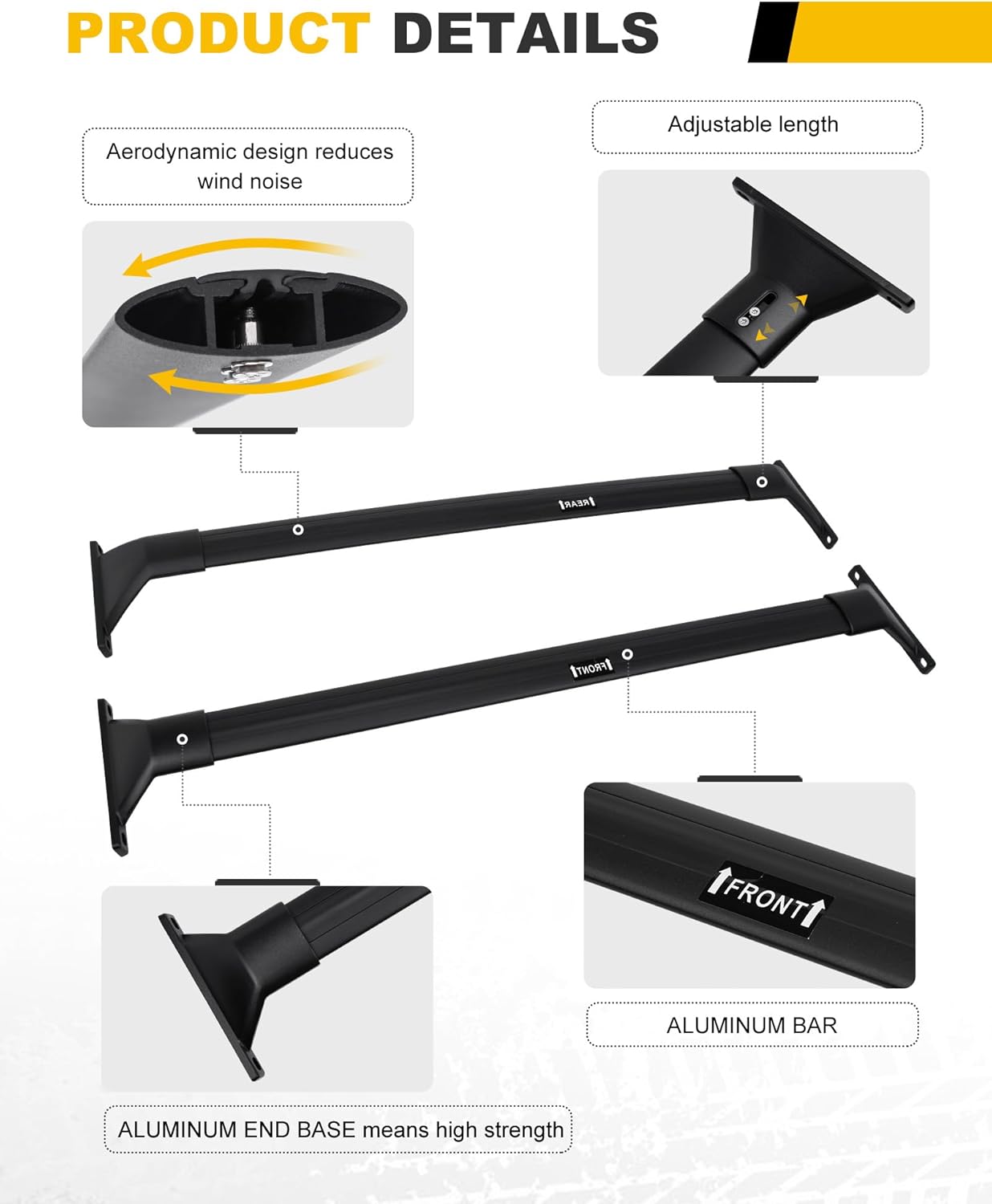220lbs 4PCS Cross Bars Roof Rack Rails Fit for Toyota Sienna 2021-2025 - OHMU