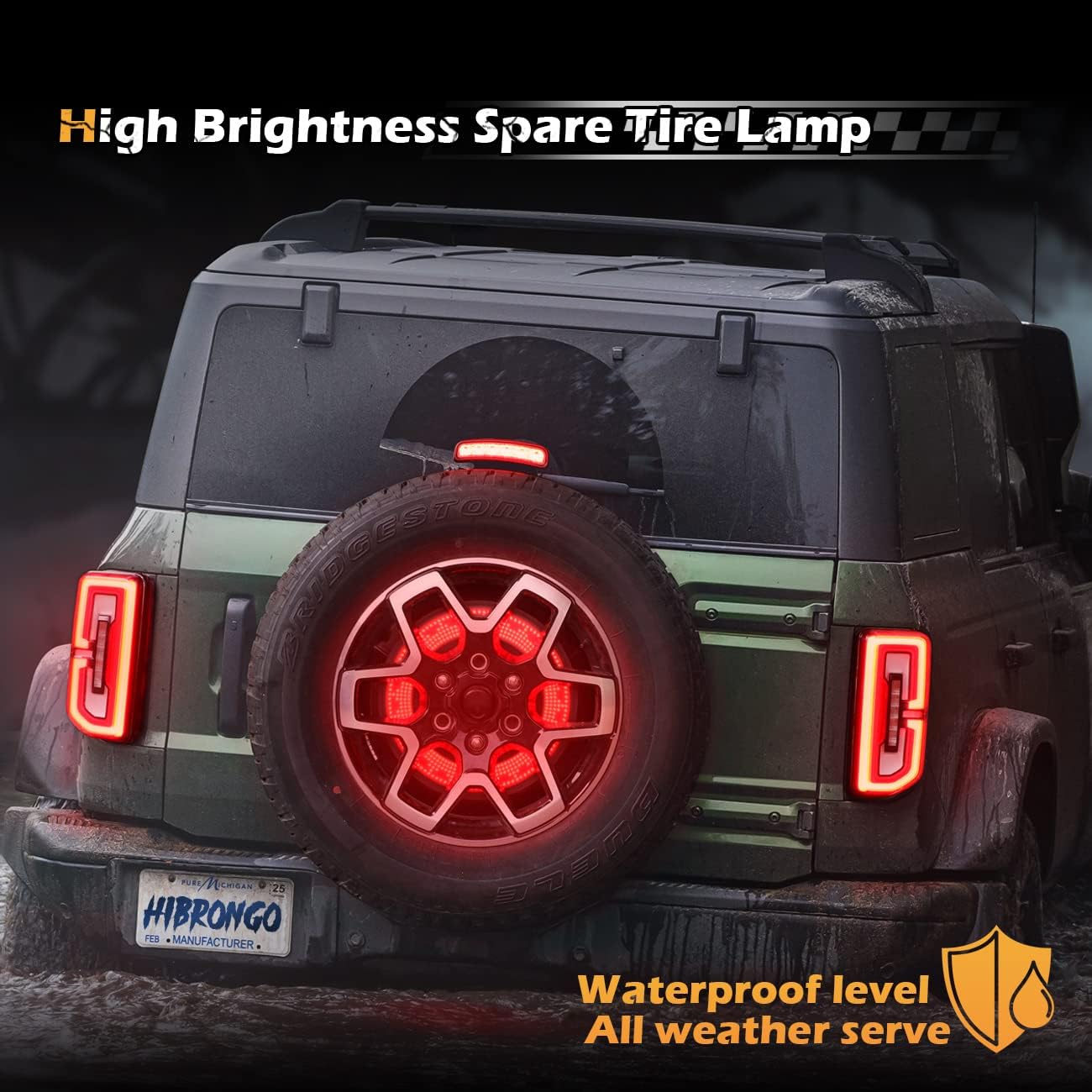 Spare Tire Brake Lights Compatible with 2021-2023 Ford Bronco - OHMU