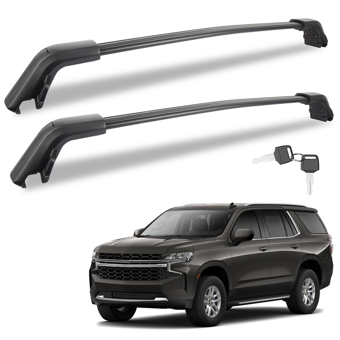 Anti-Theft 440LBS Roof Rack Cross Bars Compatible with 2021-2024 Chevrolet Tahoe, Chevy Suburban, GMC Yukon & Yukon XL, Cadillac Escalade ESV - OHMU