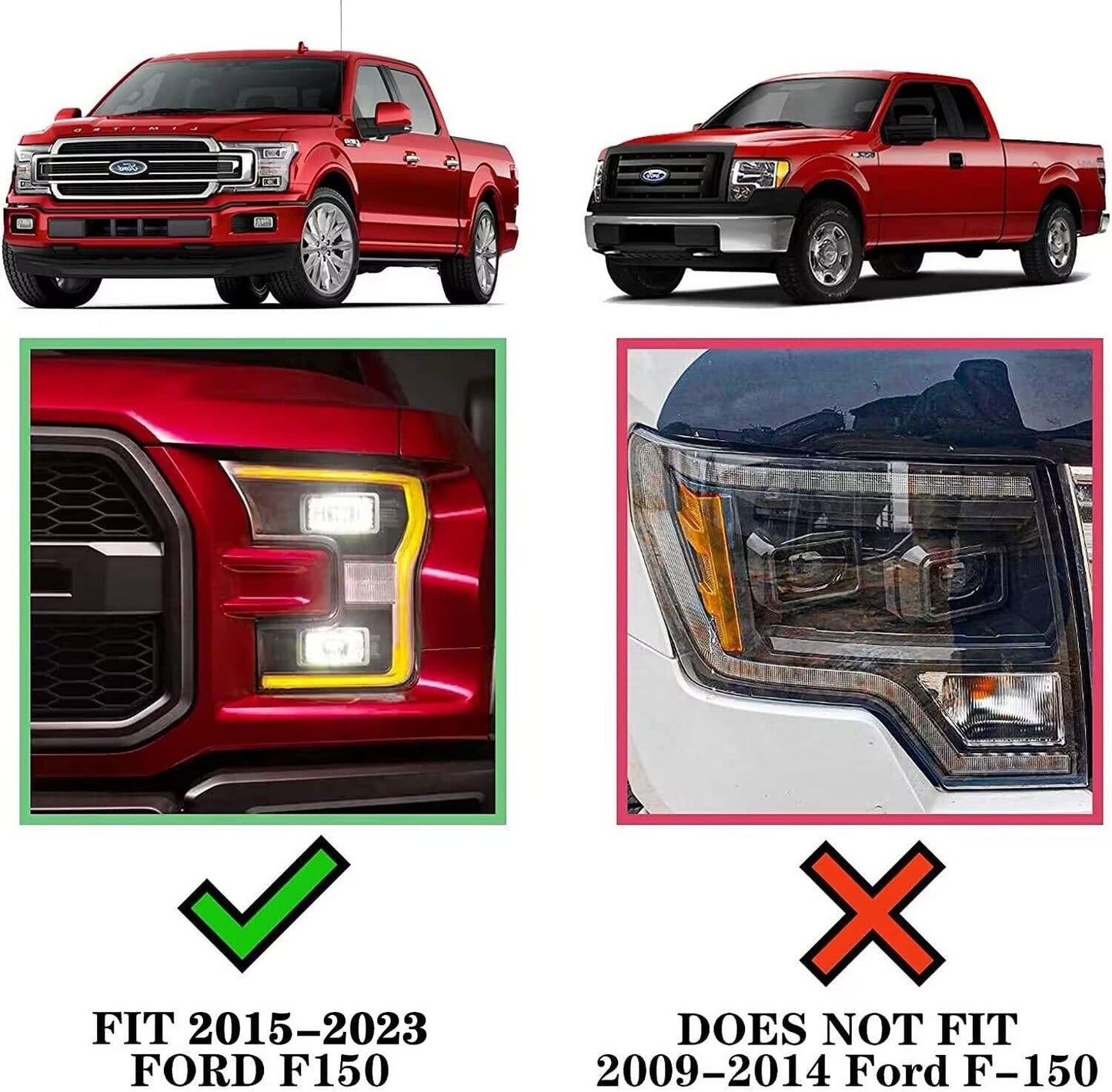 Running Board Nerf Bar Compatible with 15-23 Ford F150 Superduty Crew Cab