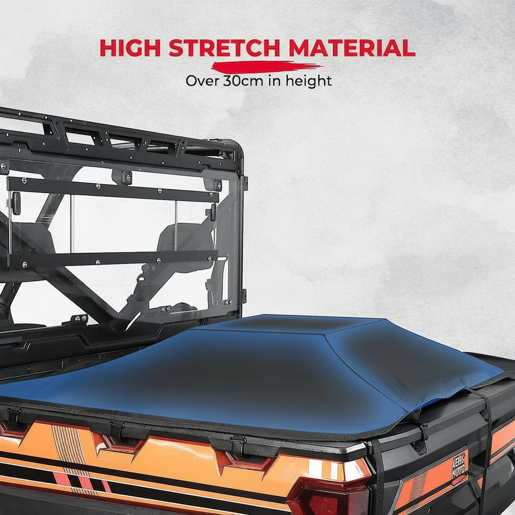 UTV Soft Cargo Bed Cover Waterproof Canvas Tonneau Cover Compatible with 2017-2023 Polaris - OHMU