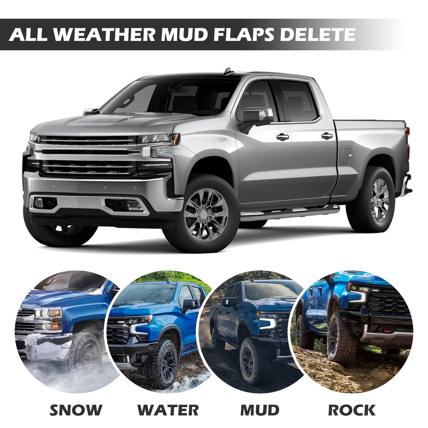 Mud Flap Delete Kit for 2019-2026 Chevy Silverado 1500