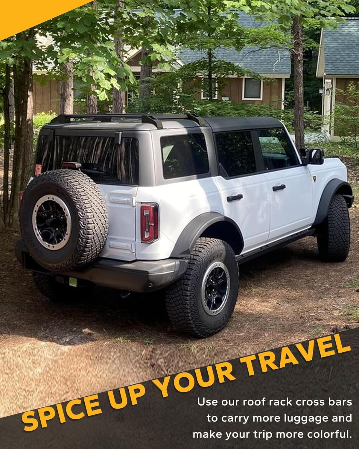 Half Roof Rack Fit for 2021-2025 Ford Bronco 4-Door Hardtop Roof Rails Luggage Cross Bars