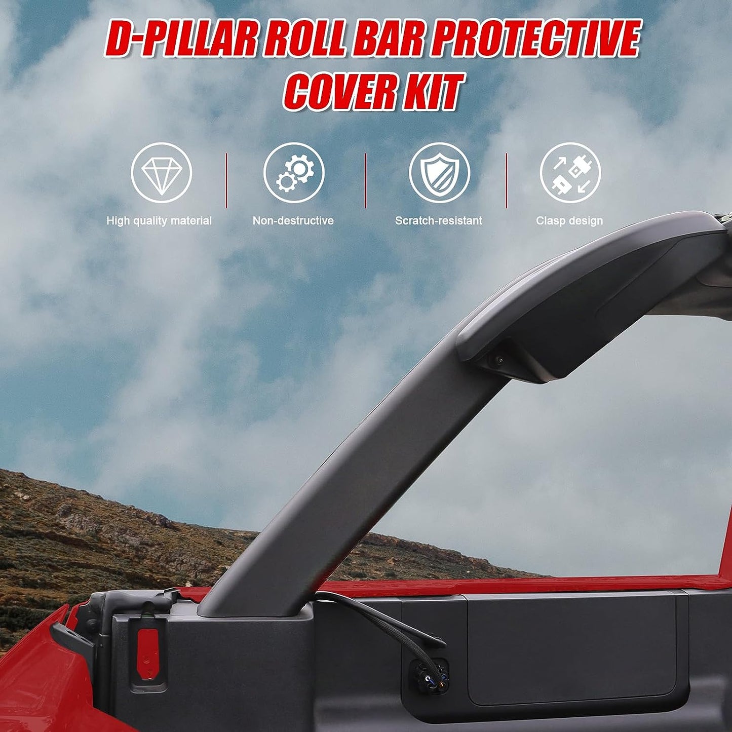 Upgraded Roll Bar Cover for Ford Bronco 4 Door Accessories 2021 2022 2023 2024 - OHMU
