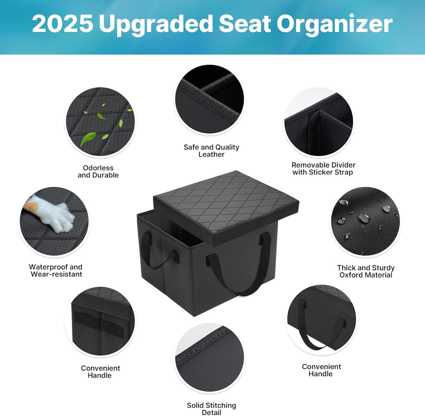 Mixsuper Liner Car Seat Organizer for 2015-2020 Chevy Tahoe/GMC Yukon, Console Organizer Backseat Box for Chevy Tahoe, Dog Toy Box Storage Bin Kids Toys Baby Supplies Travel Accessories
