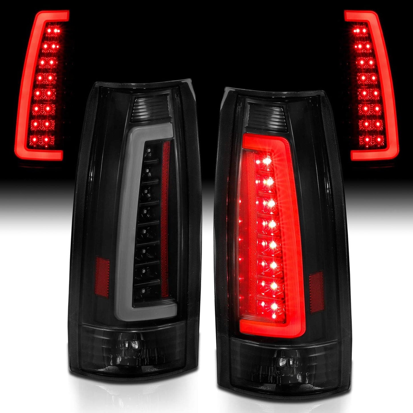 C-Type LED Tube Tail Lights Set For 1988-1999 Chevy GMC