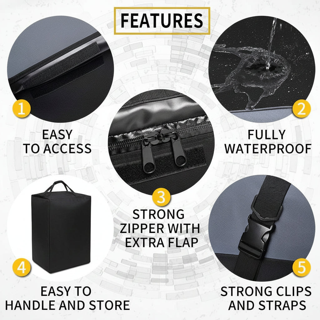 20ft³ Waterproof Rooftop Cargo Bag - Coated Zippers, Anti-Slip Mat, Works w/wo Roof Racks