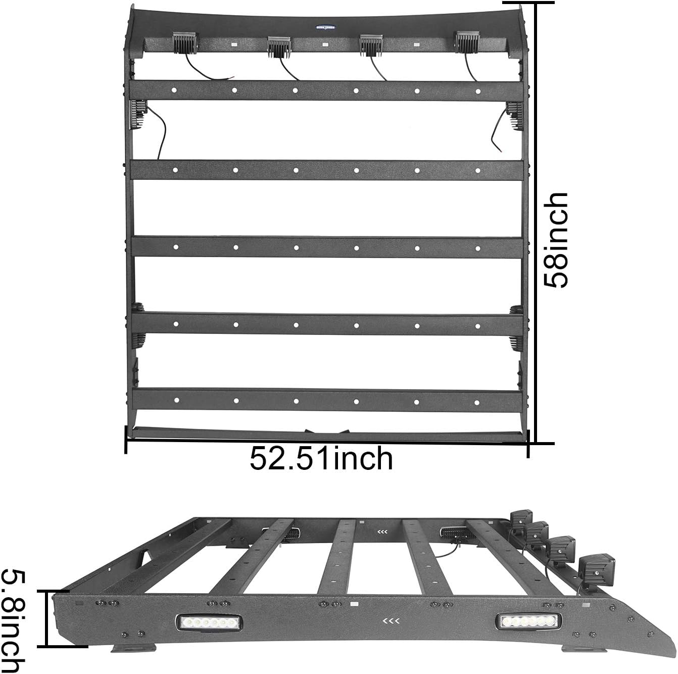 Roof Rack Crossbar Cargo Basket Luggage Carrier Compatible for Dodge Ram 1500 2009-2018