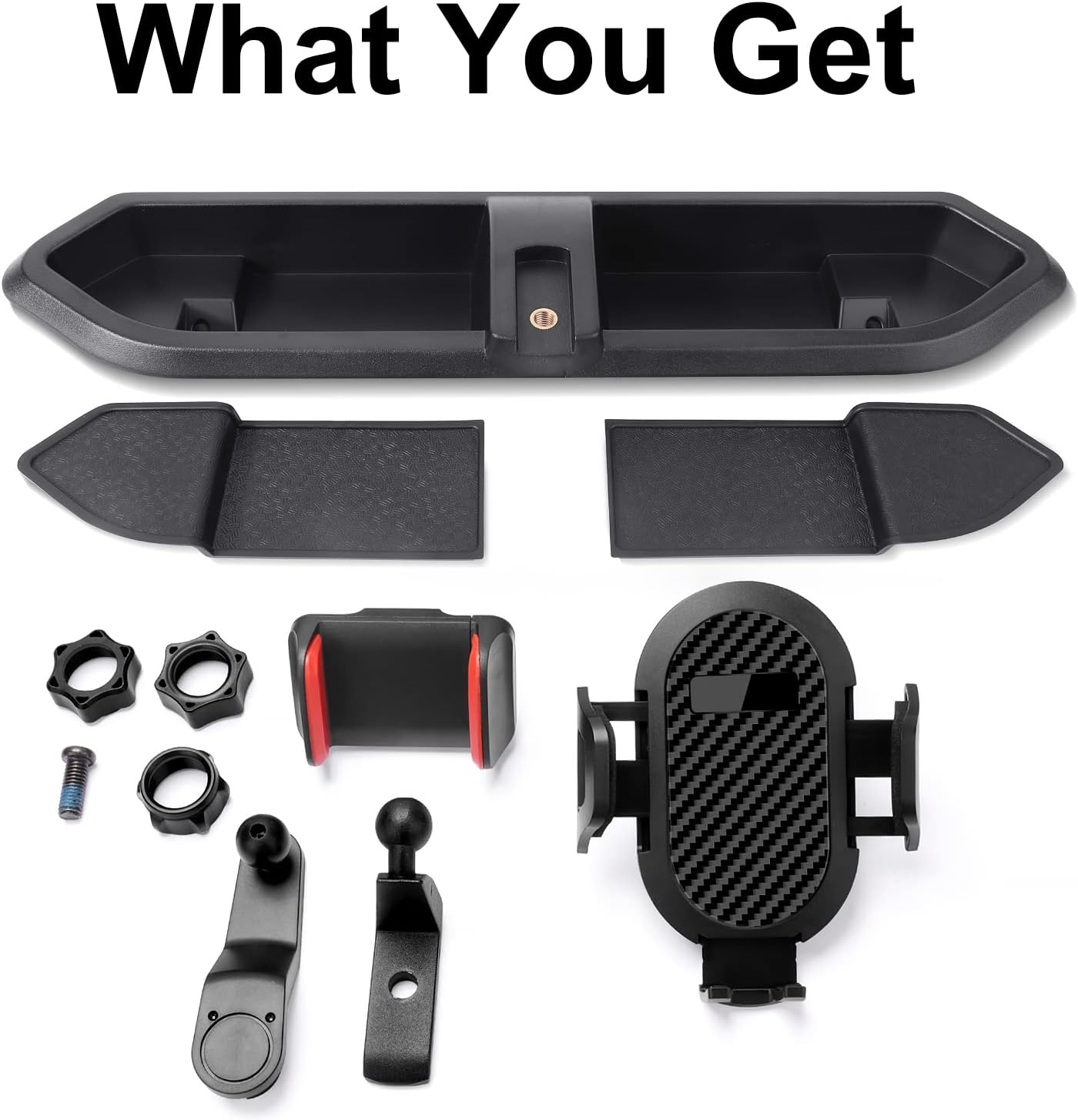 Upgraded Phone Mount for 2018 2019 2020 2021 2022 2023 Jeep Wrangler JL JLU & Gladiator JT, Multi-Mount Phone Holder Dash Tray System Kit with Extension Arm Metal Rod Don't for Oil-Electric 4xe