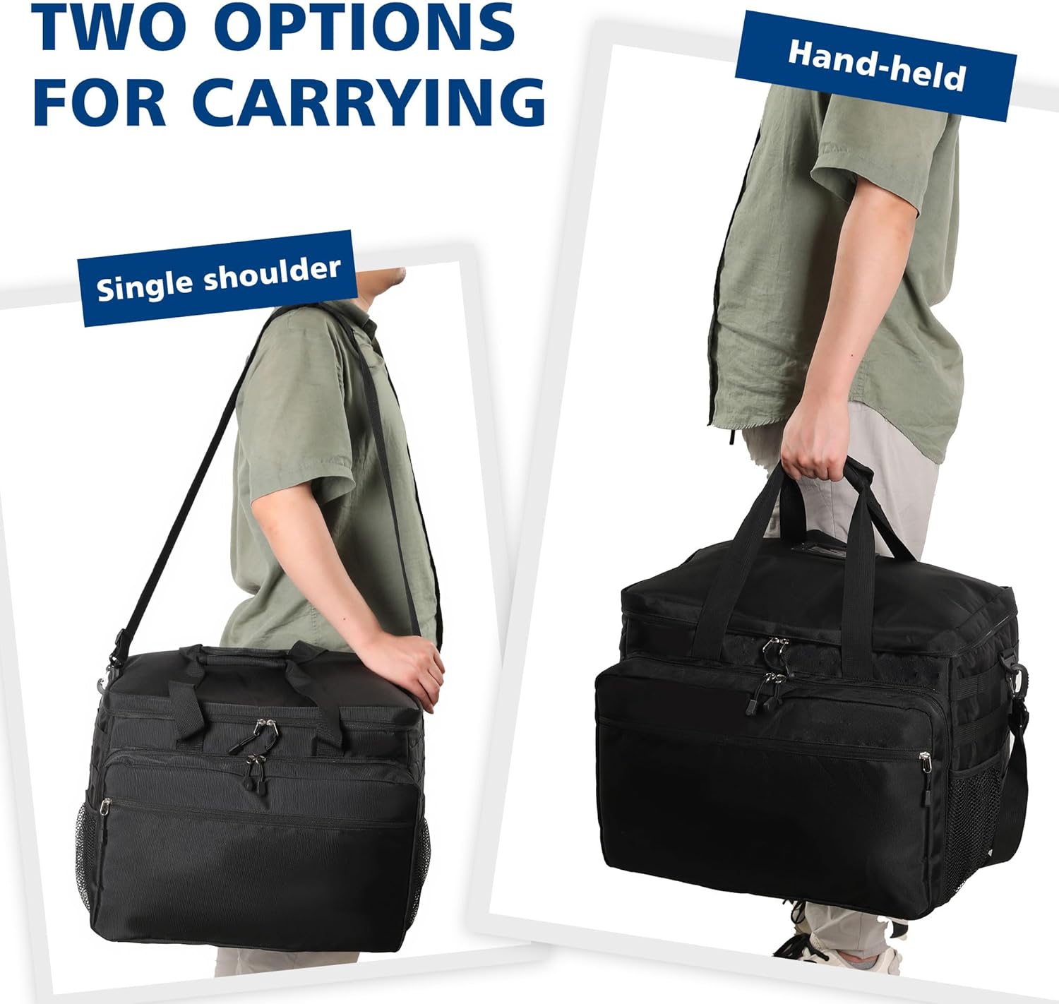 Patrol Bag Law Enforcement Police Gear for Car Front Seat Organizer Police Patrol Duty Bag for Vehicle Passenger Seat with MOLLE System (Black)