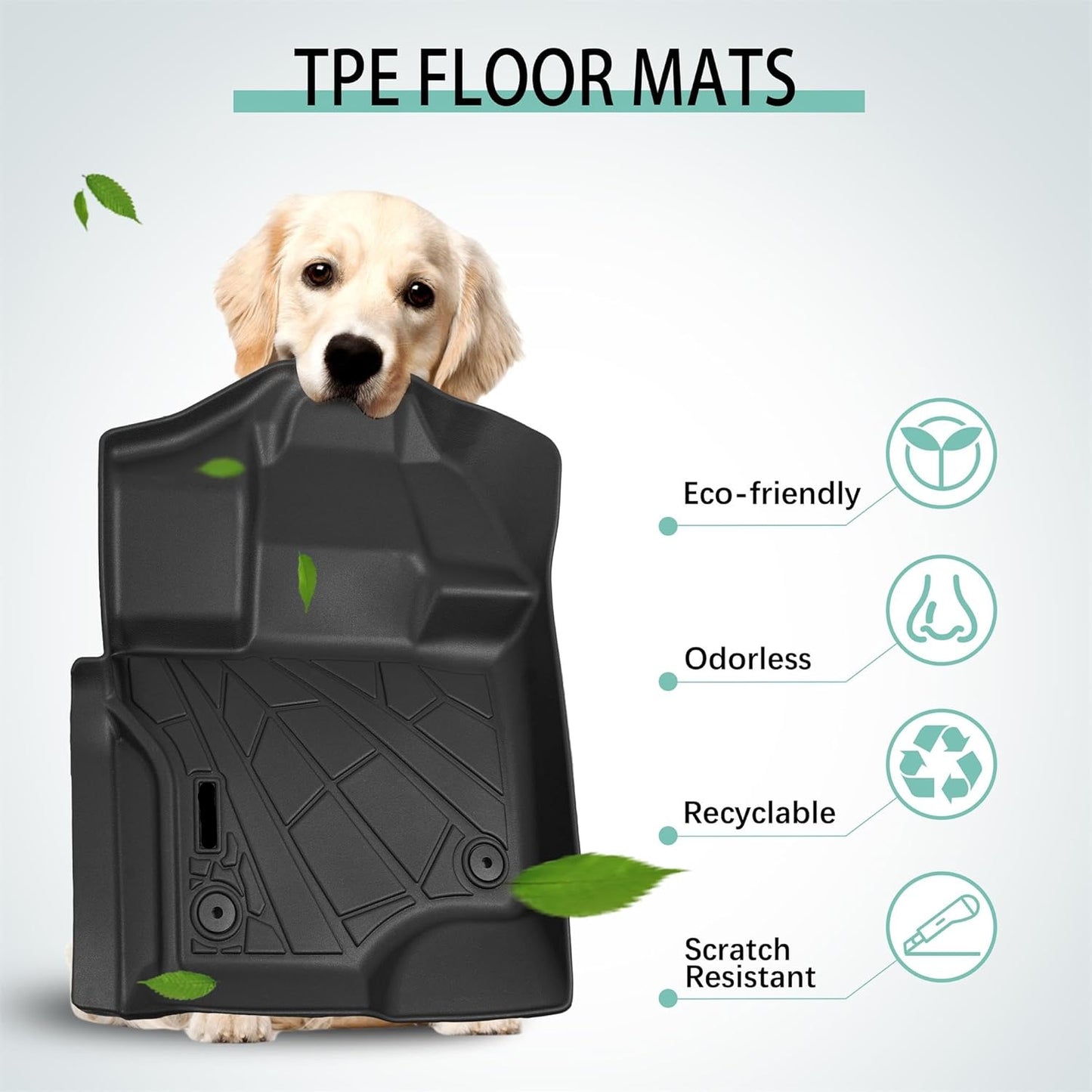 TPE Floor Mats for 2015-2026 Ford F-150 SuperCrew & 2022-2026 Lightning (1st & 2nd Row)