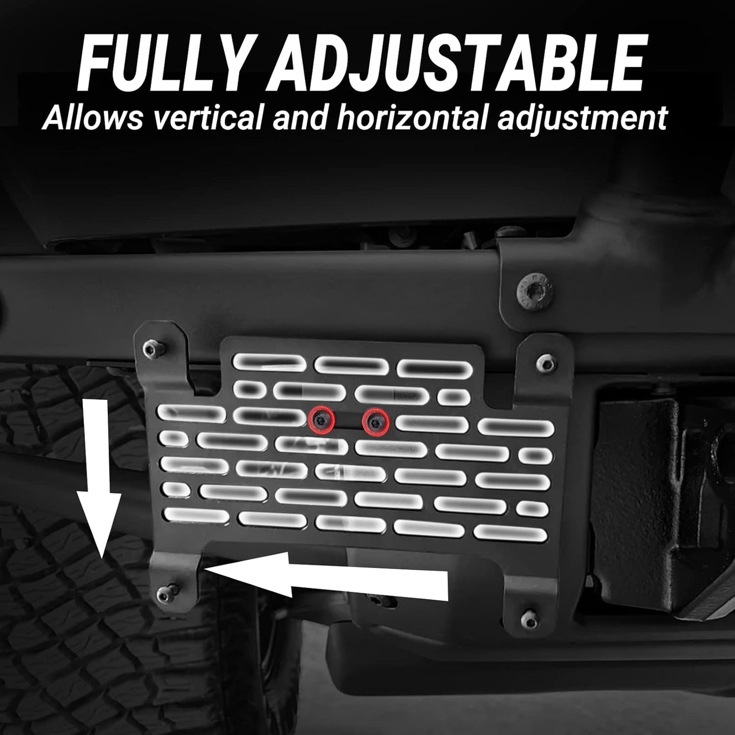 Bronco License Plate Holder 2021-2024, Front Plate Frame for Modular Steel Bumper Compatible with Bronco Accessories 2024-2021 6th Gen. Durable and Stylish License Plate Mount