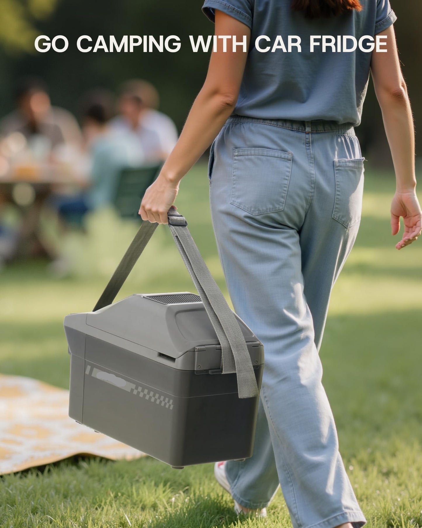 10QT Electric Cooler/Warmer - 9L Capacity, 12V DC, Shoulder Strap for Travel/Camping/Picnic - AR09